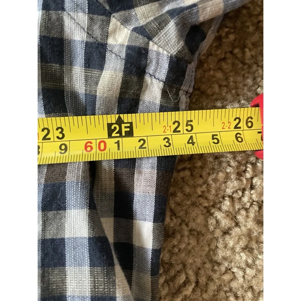 St. Croix Long Sleeve Button Up Shirt Brown Blue Plaid Made In Italy XL JBHS
